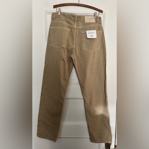 NWT Zara Straight Fit Tan Denim - 32 - Picture 4 of 6